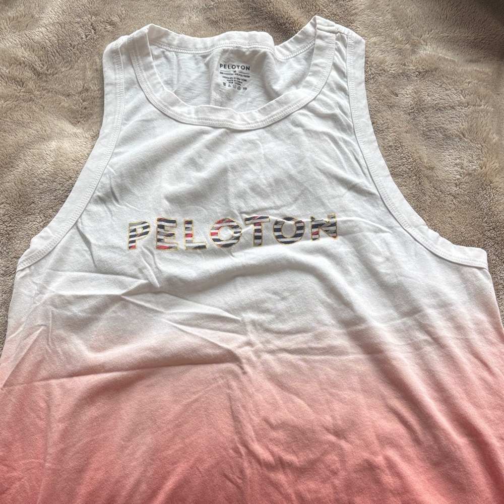 Peloton Gradient White and Pink Tank